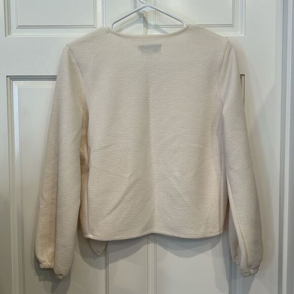 Madewell white cross front cropped top size small - Picture 5 of 8